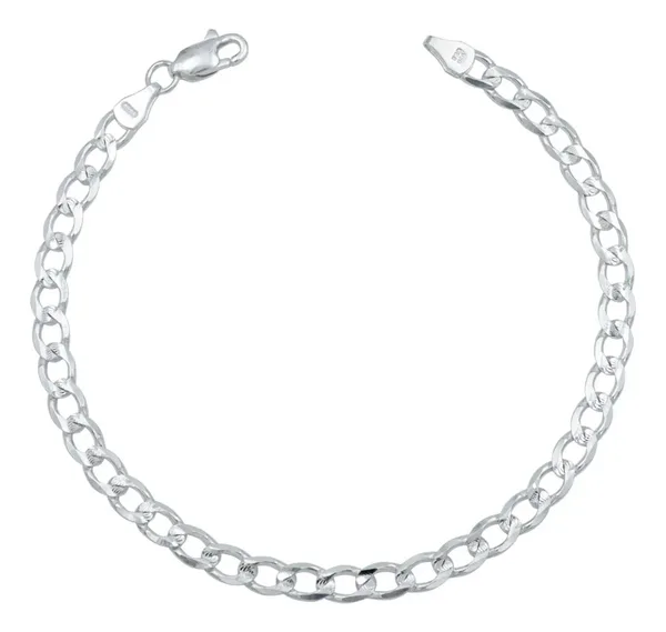 Pulsera Plata 925 Cubana Diamantada 18cm Hombre - Imagen 1