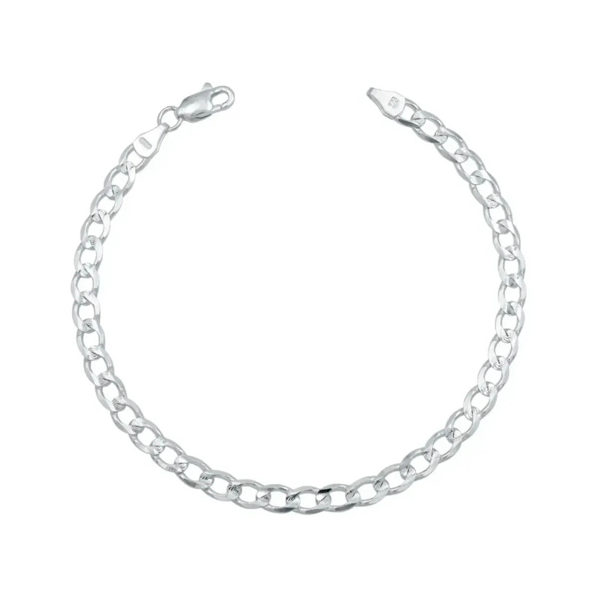 Pulsera plata hombre Cadena Cubana Diamantada 925, diseño moderno y juvenil, ideal para regalo aniversario, con broche perico