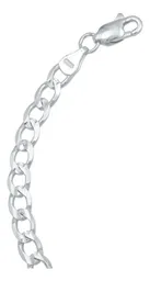 Pulsera Plata 925 Cadena Cubana Diamantada Caballero 21cm - Imagen 4