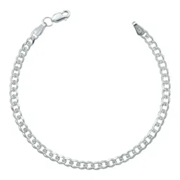 Pulsera Esclava Plata 925 Cubana Diamantada 21cm Unisex - Imagen 1
