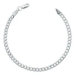 Pulsera Esclava Plata 925 Cubana Diamantada 21cm Unisex - Imagen 1