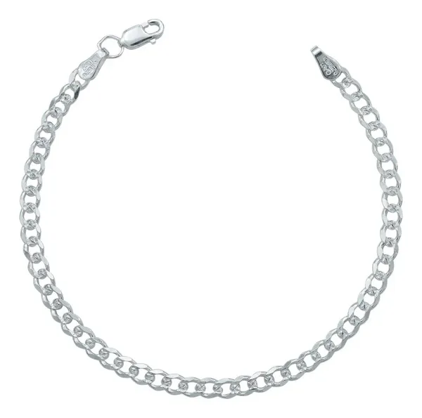 Pulsera Esclava Plata 925 Cubana Diamantada 21cm Unisex - Imagen 1