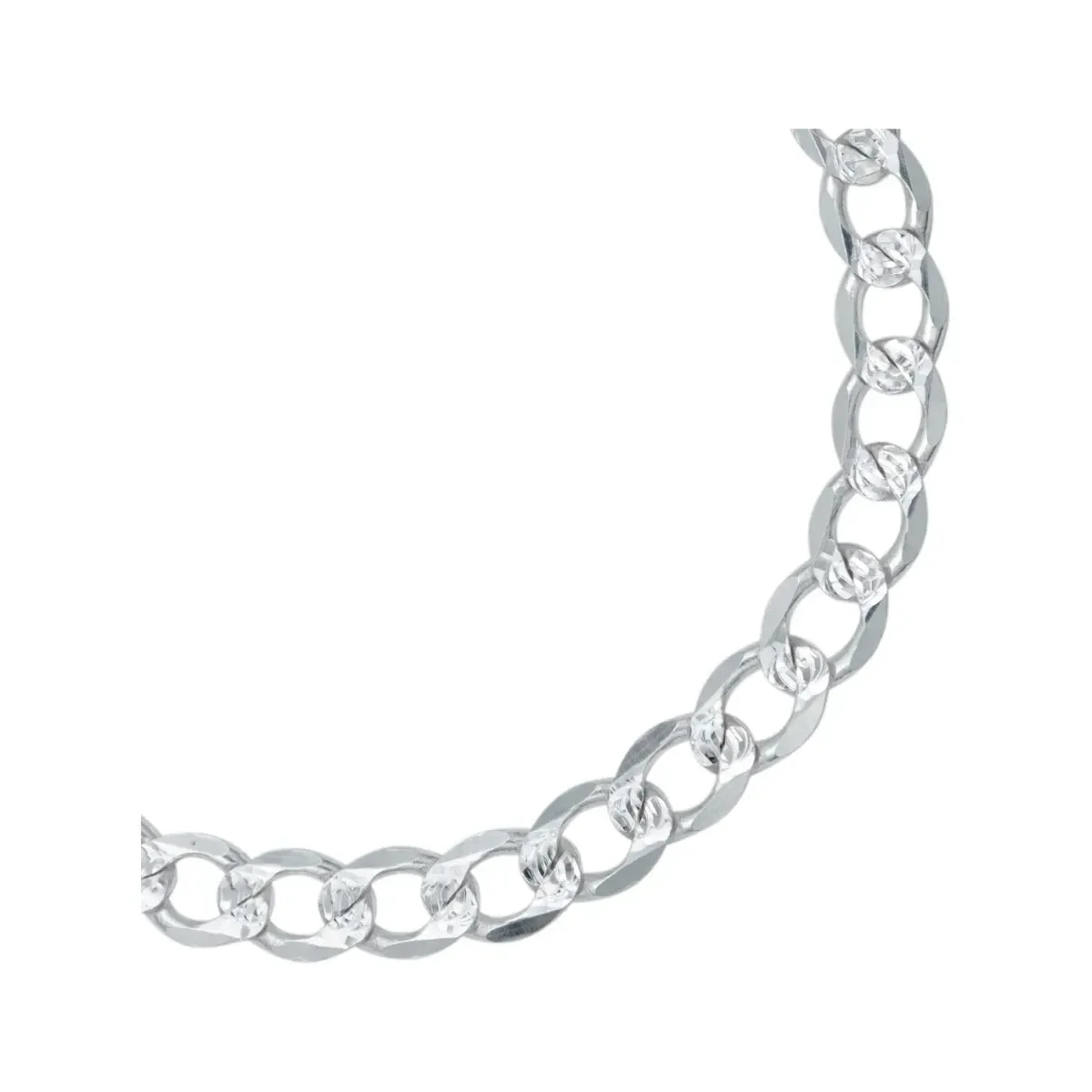 Pulsera Plata .925 Cubana Diamantada Italiana para Hombre 22cm - Imagen 3