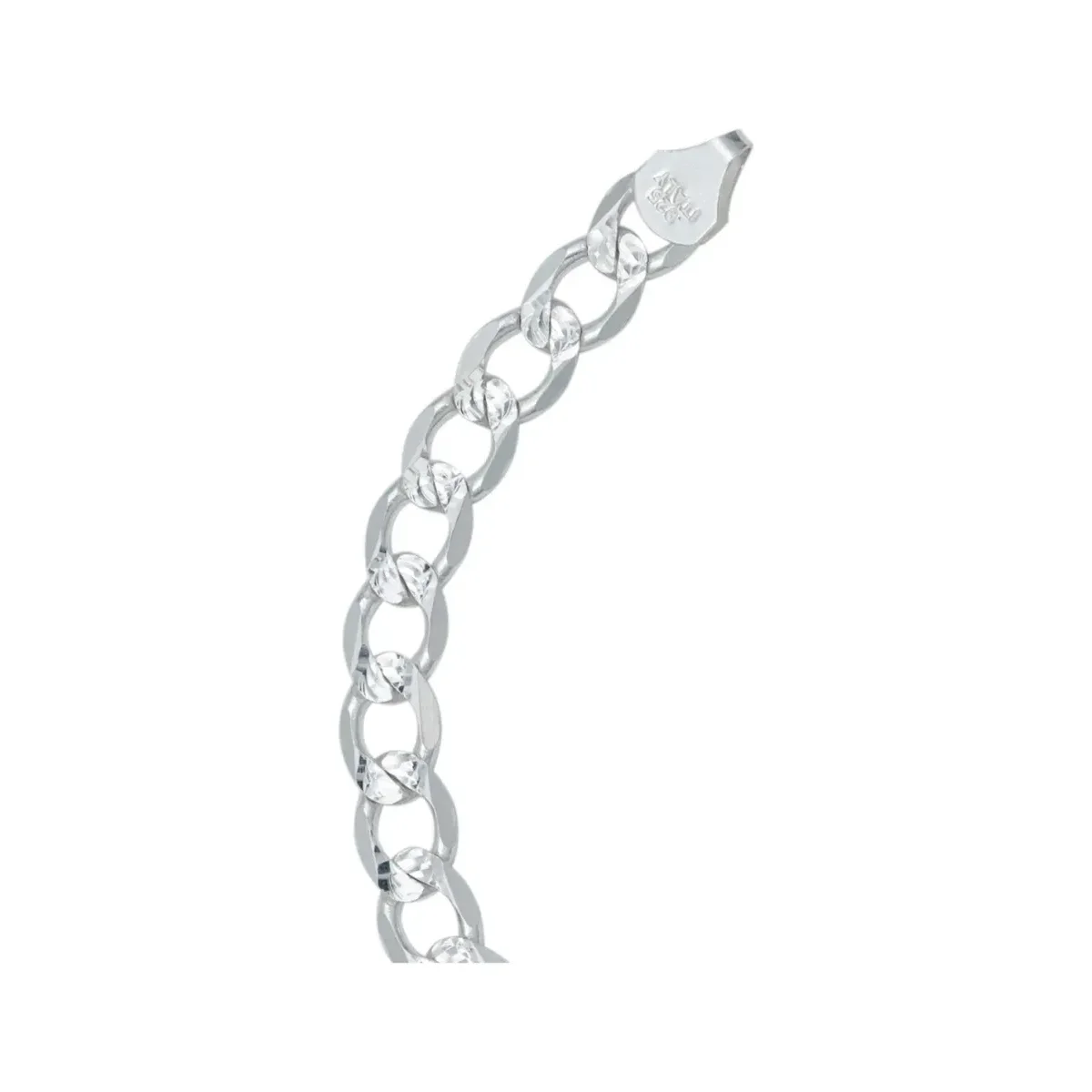 Pulsera Plata .925 Cubana Diamantada Italiana para Hombre 22cm - Imagen 4