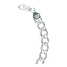 Pulsera Plata .925 Cubana Diamantada Italiana para Hombre 22cm - Imagen 5