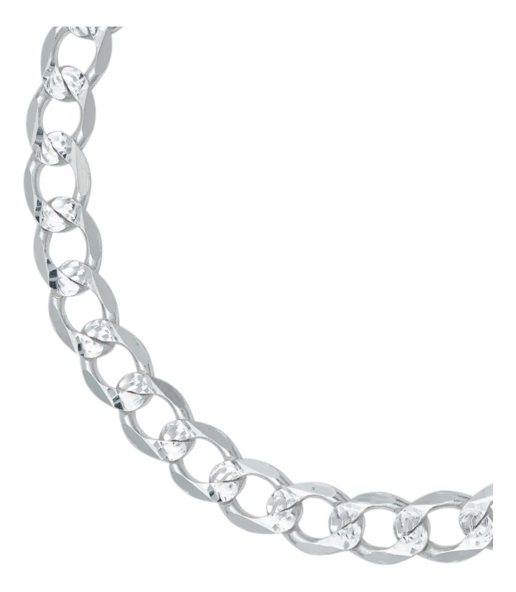 Pulsera Plata .925 Cubana Diamantada Italiana para Hombre 22cm - Imagen 1