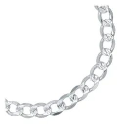 Pulsera Plata .925 Cubana Diamantada Italiana para Hombre 22cm - Imagen 3