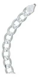 Pulsera Plata .925 Cubana Diamantada Italiana para Hombre 22cm - Imagen 4