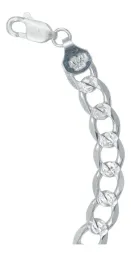 Pulsera Plata .925 Cubana Diamantada Italiana para Hombre 22cm - Imagen 5