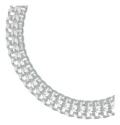 Pulsera Plata .925 Cubana Doble Barbada Petatillo para Hombre 18cm - Imagen 2