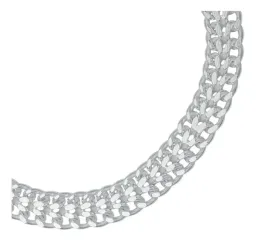 Pulsera Plata .925 Cubana Doble Barbada Petatillo para Hombre 18cm - Imagen 3