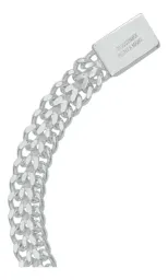 Pulsera Plata .925 Cubana Doble Barbada Petatillo para Hombre 18cm - Imagen 4