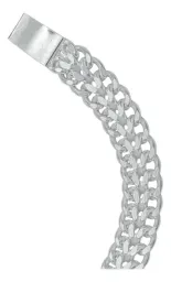 Pulsera Plata .925 Cubana Doble Barbada Petatillo para Hombre 18cm - Imagen 5