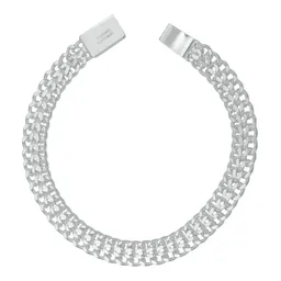 Pulsera Plata .925 Cubana Doble Barbada Petatillo para Hombre 18cm - Imagen 1