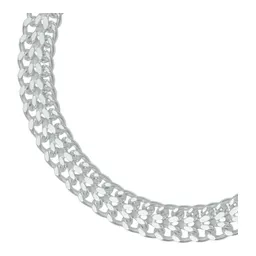 Pulsera Plata .925 Cubana Doble Barbada Petatillo para Hombre 18cm - Imagen 2