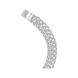 Pulsera Plata .925 Cubana Doble Barbada Petatillo para Hombre 18cm - Imagen 5