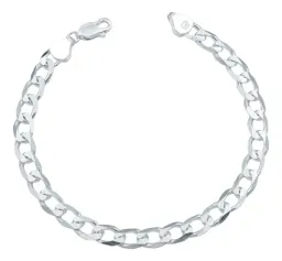 Pulsera Cubana Gruesa 6mm Plata .925 19cm - Imagen 1