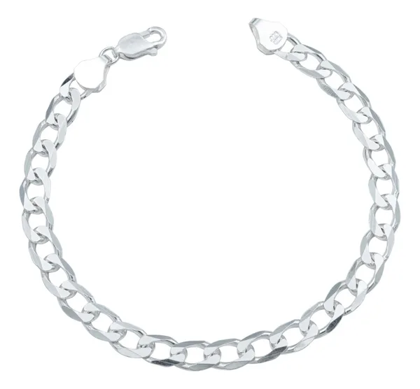 Pulsera de plata .925 cubana gruesa para hombre con broche perico — Joyaris