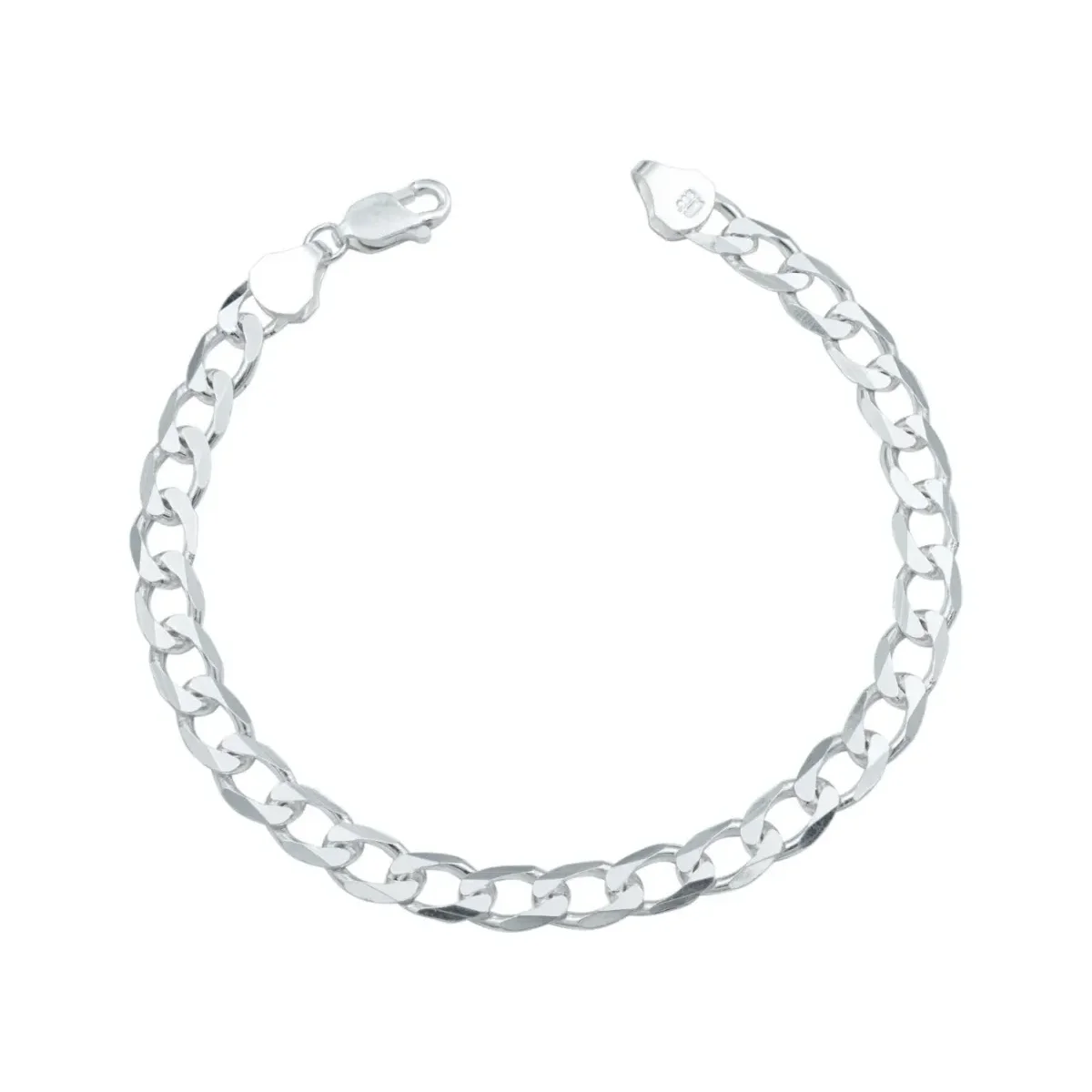 Pulsera de plata .925 cubana gruesa lisa para hombre — Joyaris