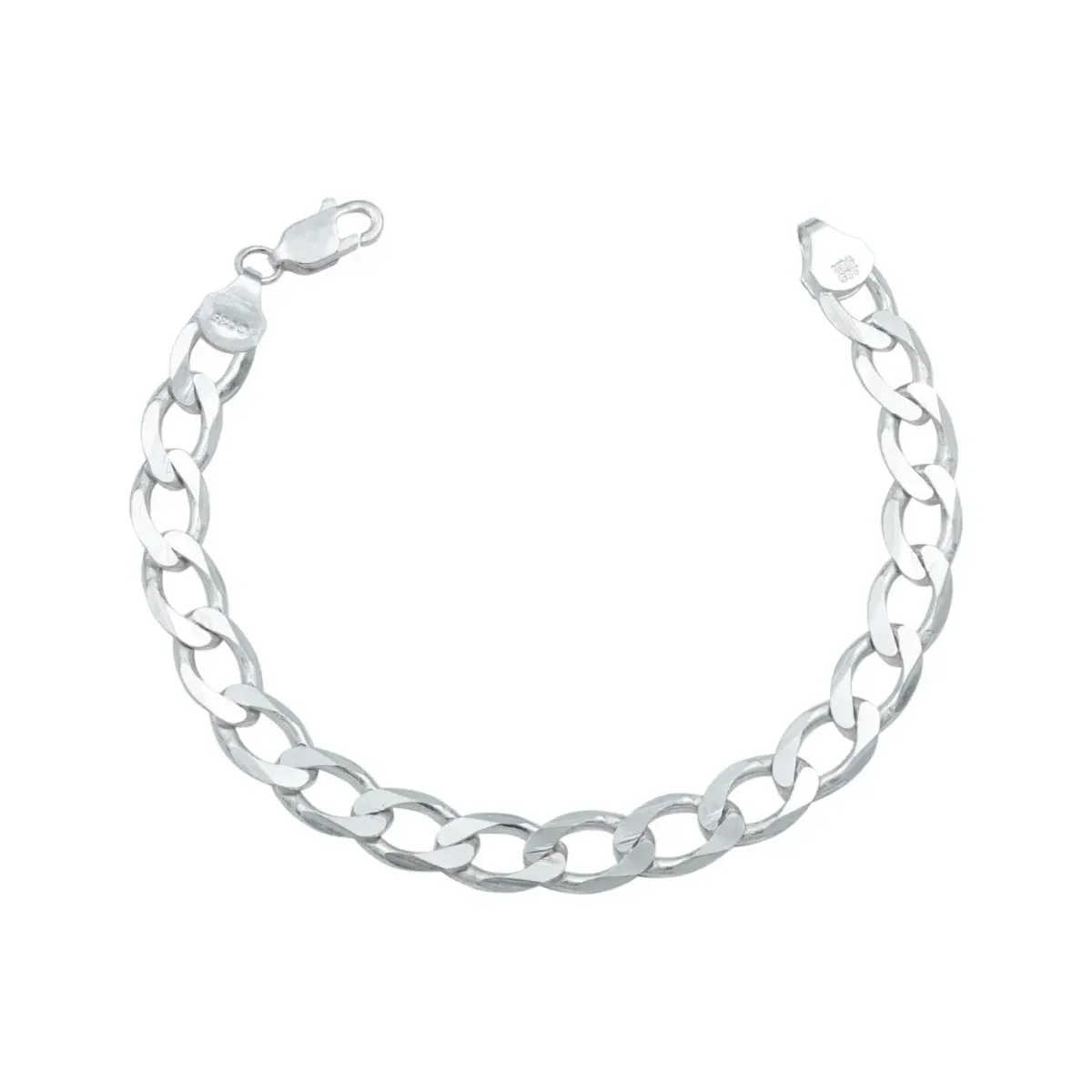 Pulsera de Plata .925 Cadena Cubana Gruesa para Hombre, eslabones robustos, estilo urbano contemporáneo, acabado brillante, b