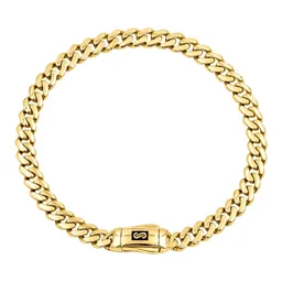 Pulsera Cubana Hueca Lisa de Oro 10k 5 mm 18 cm con Broche de Botón - Imagen 1