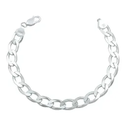 Pulsera Cadena Cubana Plata Ley 925 Lisa Hombre 20cm - Imagen 1