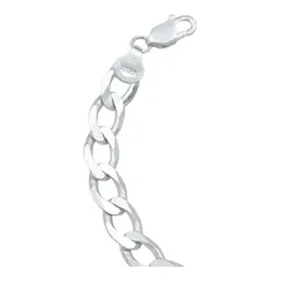 Pulsera Cadena Cubana Plata Ley 925 Lisa Hombre 20cm - Imagen 6