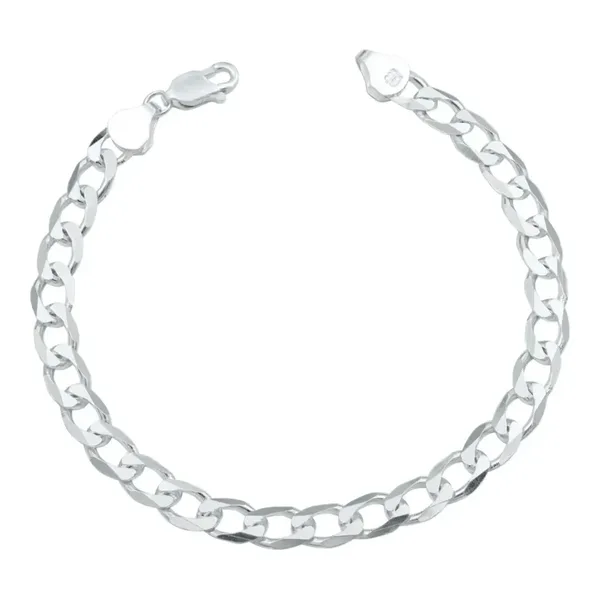 Pulsera de plata .925 cubana gruesa para hombre con broche perico — Joyaris