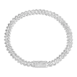 Pulsera Plata 925 Cubana Miami Zirconias Baguette 20cm - Imagen 1