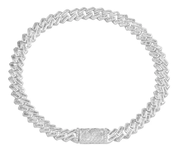 Pulsera Plata 925 Cubana Miami Zirconias Baguette 20cm - Imagen 1