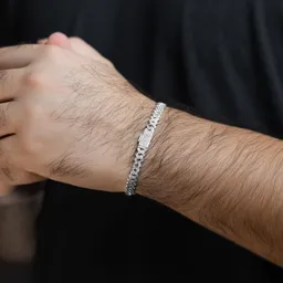 Pulsera Plata 925 Cubana Miami Zirconias Baguette 20cm - Imagen 2