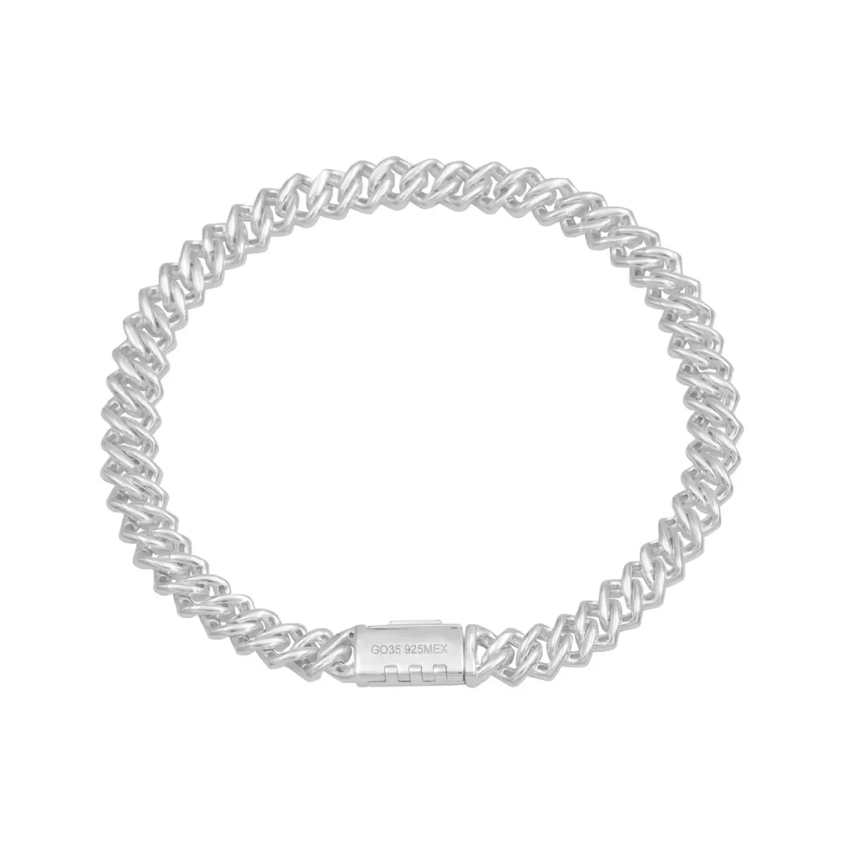 Pulsera Plata 925 Cubana Miami Zirconias Baguette 20cm - Imagen 3