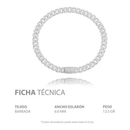 Pulsera Cubana Miami con Zirconias Plata .925 19cm - Imagen 4