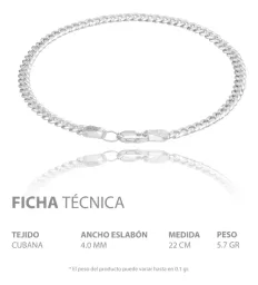 Pulsera Plata Ley 925 Cadena Cubana para Hombre - Imagen 8
