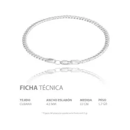 Pulsera Plata Ley 925 Cadena Cubana para Hombre - Imagen 8