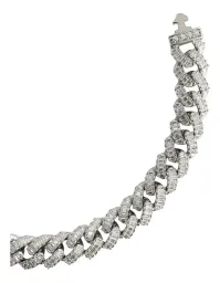 Pulsera Cadena Cubana Plata Ley .925 con Zirconias Unisex - Imagen 4