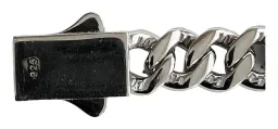 Pulsera Cadena Cubana Plata Ley .925 con Zirconias Unisex - Imagen 6