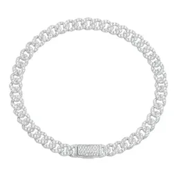 Pulsera Plata 925 Cubana Hombre con Zirconia Transparente 20cm - Imagen 1