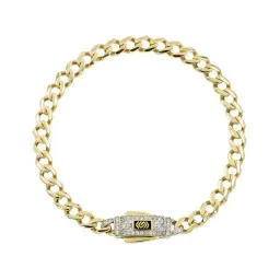 Pulsera Oro 10k Cubana con Zirconias 18cm - Imagen 1
