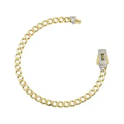 Pulsera Oro 10k Cubana con Zirconias 18cm - Imagen 2