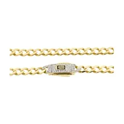 Pulsera Oro 10k Cubana con Zirconias 18cm - Imagen 6