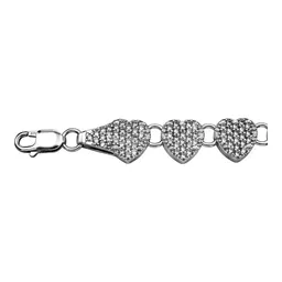 Pulsera de Corazones de Plata .925 con Zirconia Pavé 8 mm 19 cm - Imagen 3