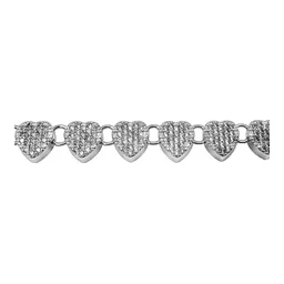 Pulsera de Corazones de Plata .925 con Zirconia Pavé 8 mm 19 cm - Imagen 4