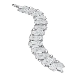 Pulsera de la Suerte de Plata .925 con Búho Trébol Herradura 19 cm Talla 19 - Imagen 1