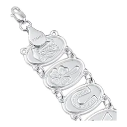 Pulsera de la Suerte de Plata .925 con Búho Trébol Herradura 19 cm Talla 19 - Imagen 3