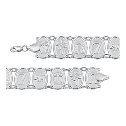 Pulsera de la Suerte de Plata .925 con Búho Trébol Herradura 19 cm Talla 19 - Imagen 4