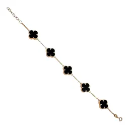 Pulsera de Oro 10k Trébol Ónix Negro Ajustable 18 a 20 cm - Imagen 2