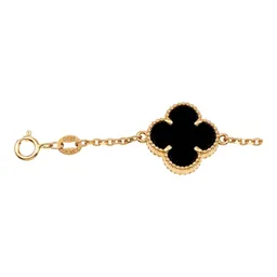 Pulsera de Oro 10k Trébol Ónix Negro Ajustable 18 a 20 cm - Imagen 5
