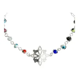 Pulsera de Plata 925 Ajustable Nudo Bruja Ojo Turco Colores - Imagen 2