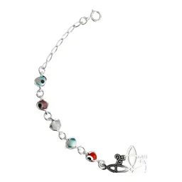 Pulsera de Plata 925 Ajustable Nudo Bruja Ojo Turco Colores - Imagen 3
